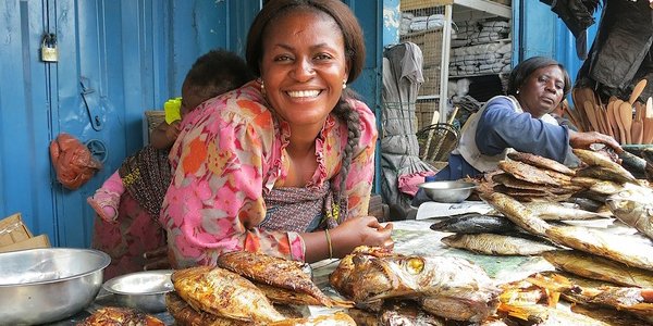 Successful Ghana trader at work